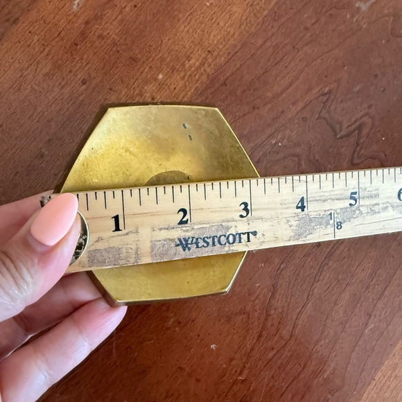 Vintage Brass Pillar Candle Holder Gold - Picture 6 of 7